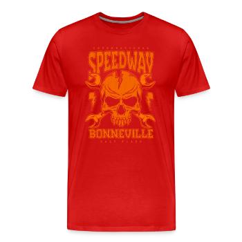 Bonneville Salt Flats Voiture de course rétro vintage - T-shirt bio Premium Homme - rouge - Devant - Damien (186cm)