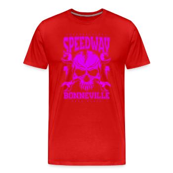 Bonneville Salt Flats Voiture de course rétro vintage - T-shirt bio Premium Homme - rouge - Devant - Damien (186cm)