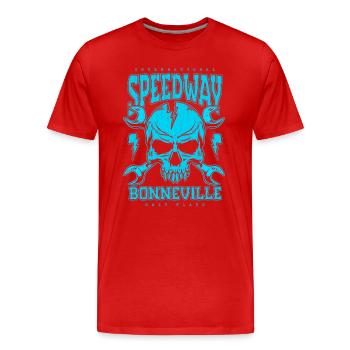 Bonneville Salt Flats Voiture de course rétro vintage - T-shirt bio Premium Homme - rouge - Devant - Damien (186cm)