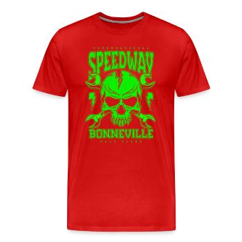 Bonneville Salt Flats Voiture de course rétro vintage - T-shirt bio Premium Homme - rouge - Devant - Damien (186cm)