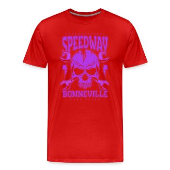 Bonneville Salt Flats Voiture de course rétro vintage - T-shirt bio Premium Homme - rouge - Devant - Damien (186cm)