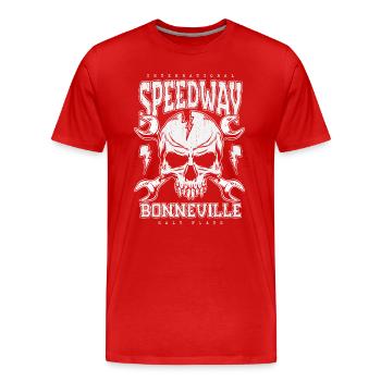 Bonneville Salt Flats Voiture de course rétro vintage - T-shirt bio Premium Homme - rouge - Devant - Damien (186cm)