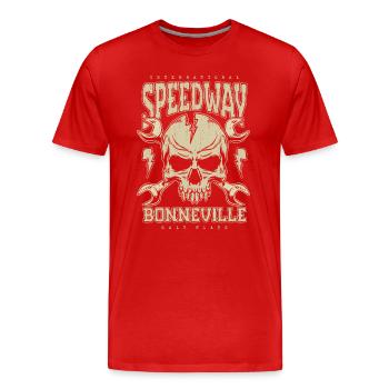 Bonneville Salt Flats Voiture de course rétro vintage - T-shirt bio Premium Homme - rouge - Devant - Damien (186cm)