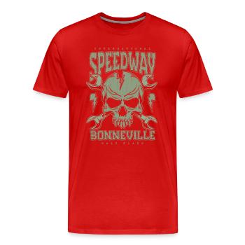 Bonneville Salt Flats Voiture de course rétro vintage - T-shirt bio Premium Homme - rouge - Devant - Damien (186cm)