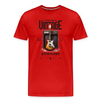 I'm Not Old I'm Vintage Retro 1950 Guitar - Men's Premium Organic T-Shirt - red - Front - Damien (186cm)