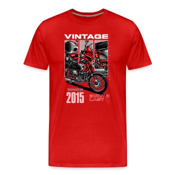 Vintage Motorrad Motorrad Geburtstag 2015 - Männer Premium Bio T-Shirt - Rot - Vorne - Damien (186cm)