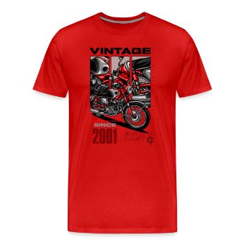 Vintage Motorcycle Bikers Motorbike Birthday 2001 - Men's Premium Organic T-Shirt - red - Front - Damien (186cm)