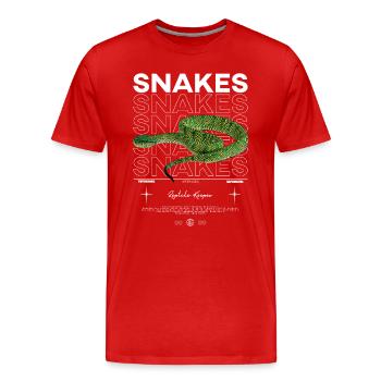 Temple Pit Viper Modern Streetwear Reptilienwärter - Männer Premium Bio T-Shirt - Rot - Vorne - Damien (186cm)
