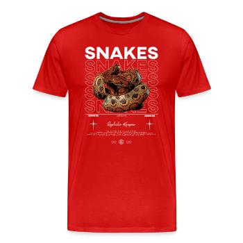 Arc-en-ciel Boa moderne Streetwear Reptile gardien - T-shirt bio Premium Homme - rouge - Devant - Damien (186cm)
