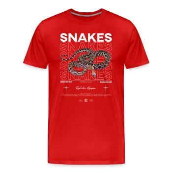 Serpent de maïs sans écaille Streetwear Reptile gardien - T-shirt bio Premium Homme - rouge - Devant - Damien (186cm)