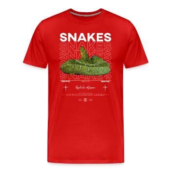 Arbre d’émeraude Boa moderne Streetwear Reptile gardien - T-shirt bio Premium Homme - rouge - Devant - Damien (186cm)