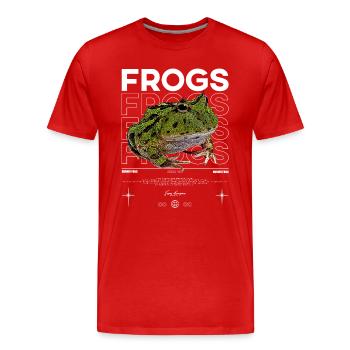 Gehörnter Frosch Streetwear Froschhüter - Männer Premium Bio T-Shirt - Rot - Vorne - Damien (186cm)