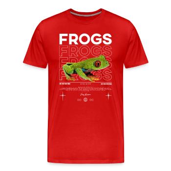 Rotäugiger Laubfrosch Streetwear Froschhüter - Männer Premium Bio T-Shirt - Rot - Vorne - Damien (186cm)
