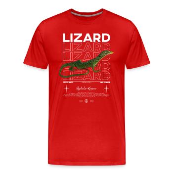 Grüner Baum Monitor Streetwear Lizard Keeper - Männer Premium Bio T-Shirt - Rot - Vorne - Damien (186cm)