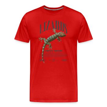 Tokay Gecko Streetwear Lizard Keeper - T-shirt bio Premium Homme - rouge - Devant - Damien (186cm)