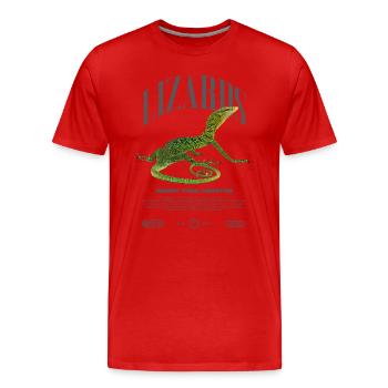 Green Tree Monitor Streetwear Lizard Keeper - Men's Premium Organic T-Shirt - red - Front - Damien (186cm)