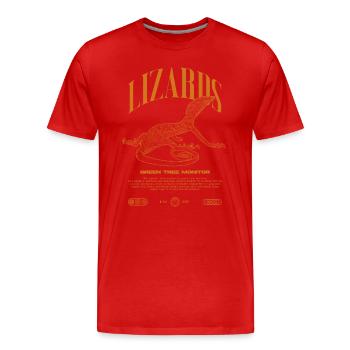 Green Tree Monitor Streetwear Lizard Keeper - Men's Premium Organic T-Shirt - red - Front - Damien (186cm)