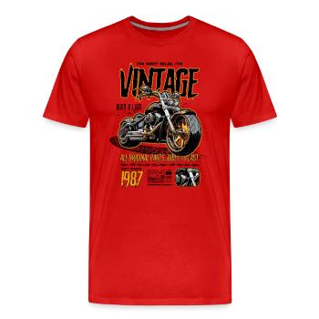 Moto Motards Motard Anniversaire Né En 1987 - T-shirt bio Premium Homme - rouge - Devant - Damien (186cm)