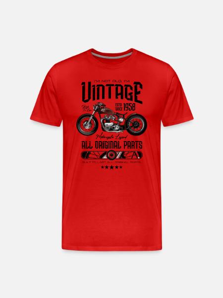 Vintage motorfiets motorrijders motorfiets verjaardag 1958 - Mannen premium biologisch T-shirt - 
