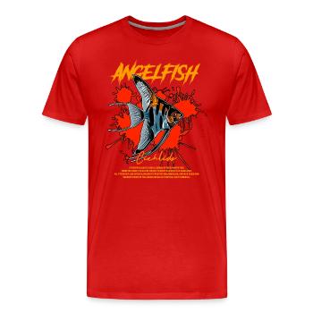 Angelfish Keeper Streetwear moderne - T-shirt bio Premium Homme - rouge - Devant - Damien (186cm)