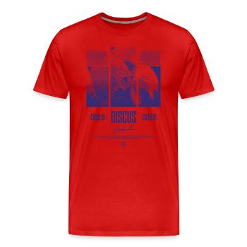 Discus Cichlidé Aquarium Fish Keeper - T-shirt bio Premium Homme - rouge - Devant - Damien (186cm)