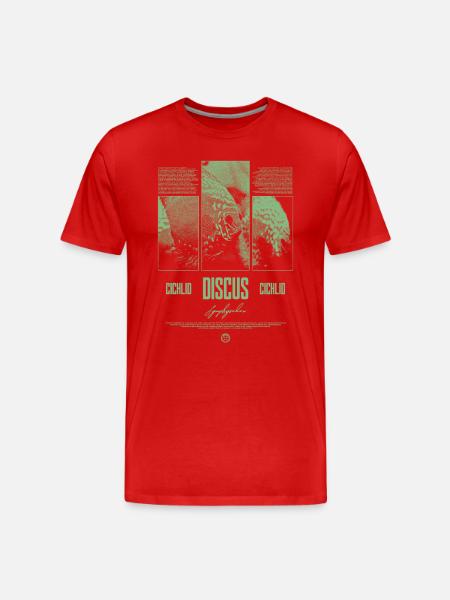 Diskusfisch Buntbarsch Aquarium Fischhalter - Männer Premium Bio T-Shirt - Rot