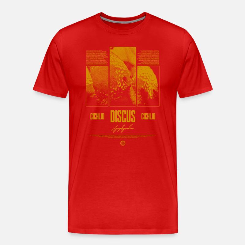 Diskusfisch Buntbarsch Aquarium Fischhalter - Männer Premium Bio T-Shirt - Rot