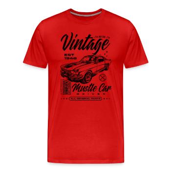 Ich bin nicht alt, ich bin Oldtimer, Jahrgang 1948 - Männer Premium Bio T-Shirt - Rot - Vorne - Damien (186cm)