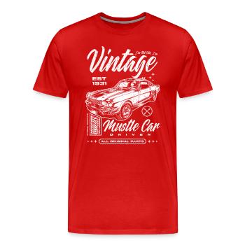 Ich bin nicht alt, ich bin ein Oldtimer, Oldtimer Jahrgang 1931 - Männer Premium Bio T-Shirt - Rot - Vorne - Damien (186cm)