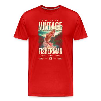 Vintage Forelle Fischer Angeln Geburtstag 1950 - Männer Premium Bio T-Shirt - Rot - Vorne - Damien (186cm)