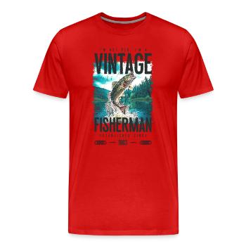 Vintage Forelle Fischer Angeln Geburtstag 1983 - Männer Premium Bio T-Shirt - Rot - Vorne - Damien (186cm)