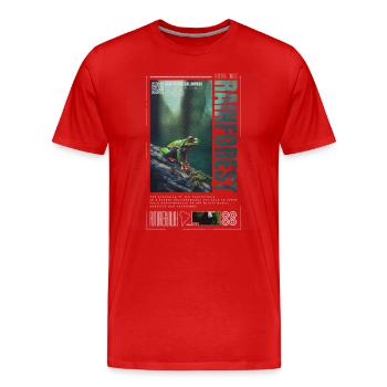 Oeil Rouge Rainette Forêt Tropicale Amphibien - T-shirt bio Premium Homme - rouge - Devant - Damien (186cm)
