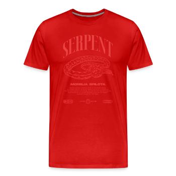 Carpet Python Modern Reptile Keeper Streetwear - Men's Premium Organic T-Shirt - red - Front - Damien (186cm)