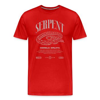 Carpet Python Modern Reptile Keeper Streetwear - Men's Premium Organic T-Shirt - red - Front - Damien (186cm)