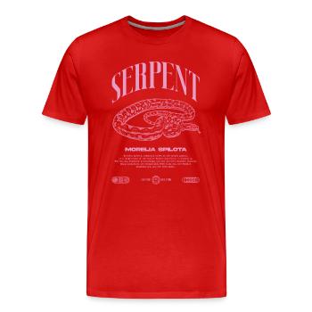 Carpet Python Modern Reptile Keeper Streetwear - Men's Premium Organic T-Shirt - red - Front - Damien (186cm)