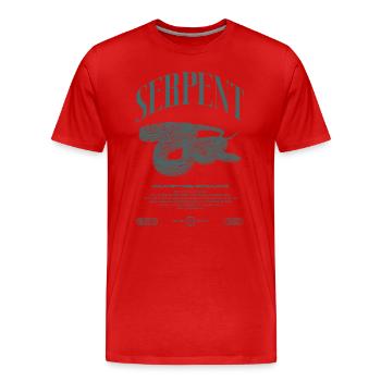Gardien de reptiles python réticulé Streetwear - T-shirt bio Premium Homme - rouge - Devant - Damien (186cm)