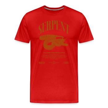 Gardien de reptiles python réticulé Streetwear - T-shirt bio Premium Homme - rouge - Devant - Damien (186cm)
