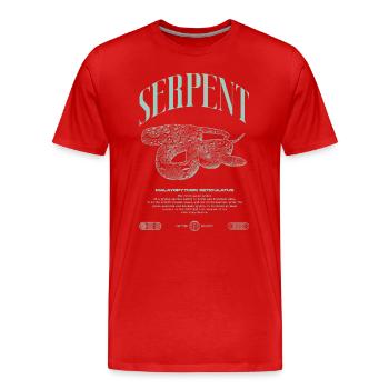 Gardien de reptiles python réticulé Streetwear - T-shirt bio Premium Homme - rouge - Devant - Damien (186cm)