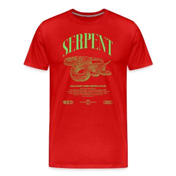 Gardien de reptiles python réticulé Streetwear - T-shirt bio Premium Homme - rouge - Devant - Damien (186cm)