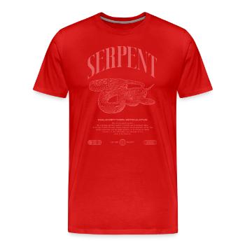 Gardien de reptiles python réticulé Streetwear - T-shirt bio Premium Homme - rouge - Devant - Damien (186cm)
