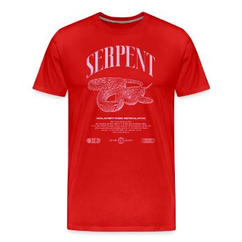 Gardien de reptiles python réticulé Streetwear - T-shirt bio Premium Homme - rouge - Devant - Damien (186cm)