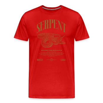 Gardien de reptiles python réticulé Streetwear - T-shirt bio Premium Homme - rouge - Devant - Damien (186cm)