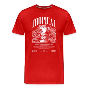 Grenouille arboricole aux yeux rouges Amphibien de la forêt tropicale - T-shirt bio Premium Homme - rouge - Devant - Damien (186cm)