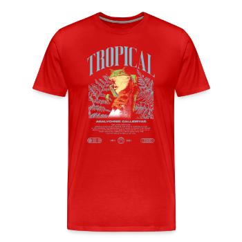 Grenouille arboricole aux yeux rouges Amphibien de la forêt tropicale - T-shirt bio Premium Homme - rouge - Devant - Damien (186cm)