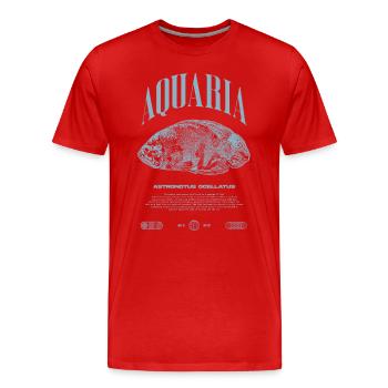 Oscar Fish Keeper Moderne Streetwear - Männer Premium Bio T-Shirt - Rot - Vorne - Damien (186cm)