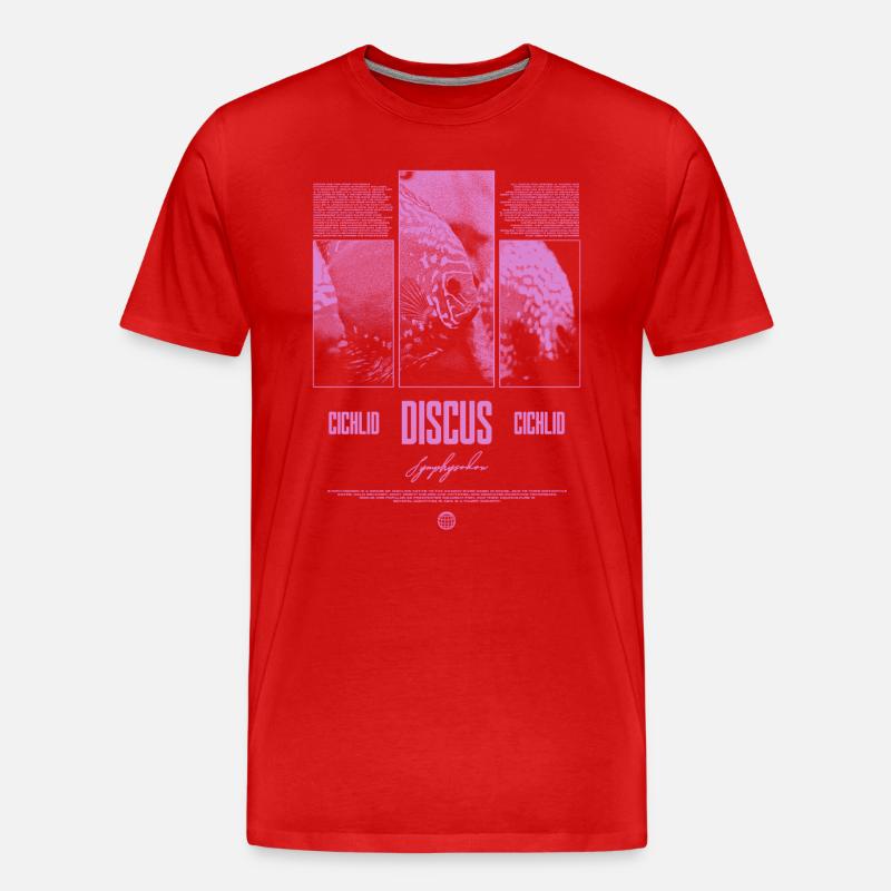 Diskusfisch Buntbarsch Aquarium Fischhalter - Männer Premium Bio T-Shirt - Rot