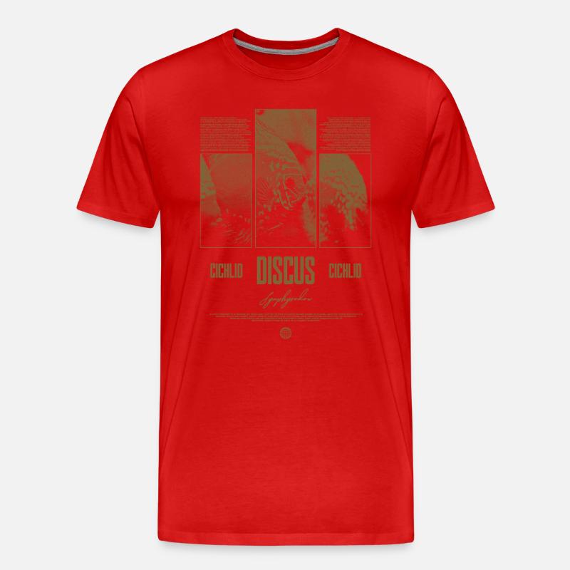 Diskusfisch Buntbarsch Aquarium Fischhalter - Männer Premium Bio T-Shirt - Rot