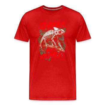 Pris au sérieux par les reptiles Gardien de reptiles Né en 2012 - T-shirt bio Premium Homme - rouge - Devant - Damien (186cm)