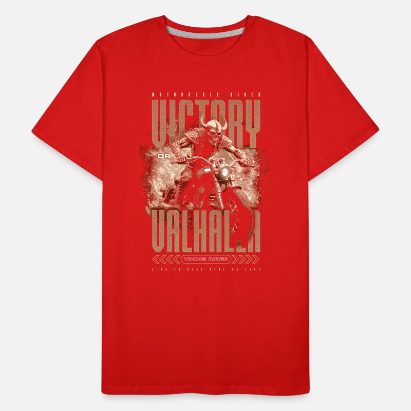 Motorrad Nordische Wikinger Sieg Oder Walhalla Männer Premium Bio T-Shirt