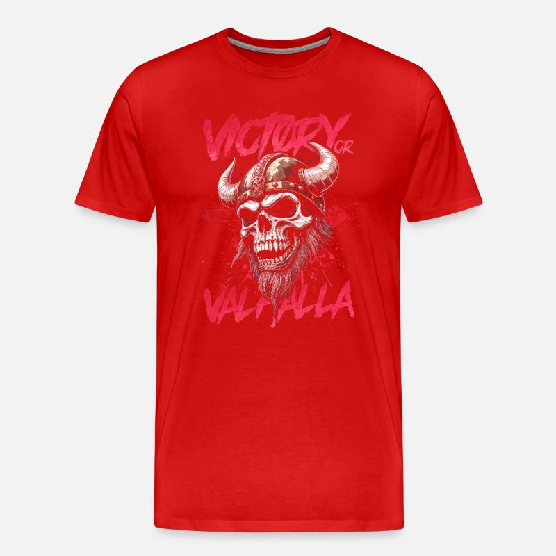 Nordischer Wikingersieg oder Walhalla - Männer Premium Bio T-Shirt - Rot